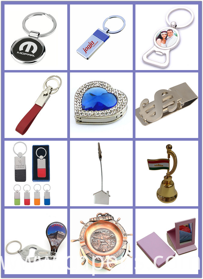 Promotion Gift Round Metal Marry Photo Enamel Keychain (F1069B)